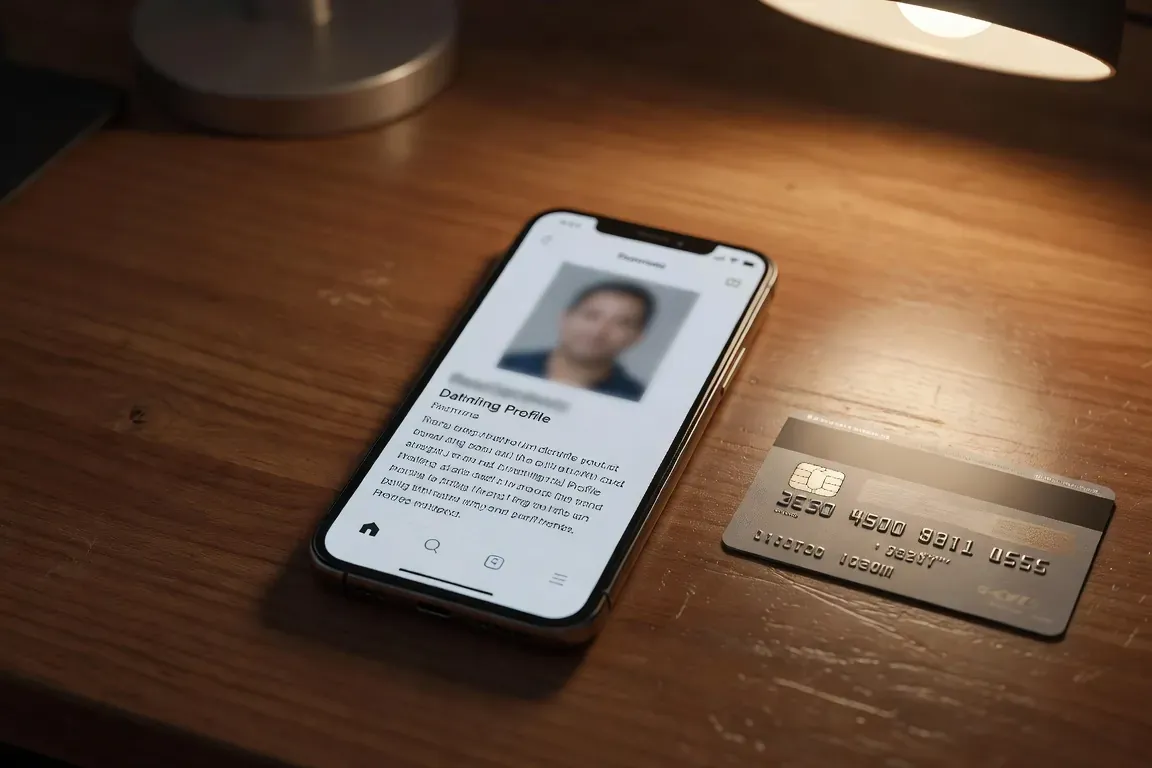 &Eacute;cran de t&eacute;l&eacute;phone affichant une conversation de rencontre en ligne avec signes d'alerte