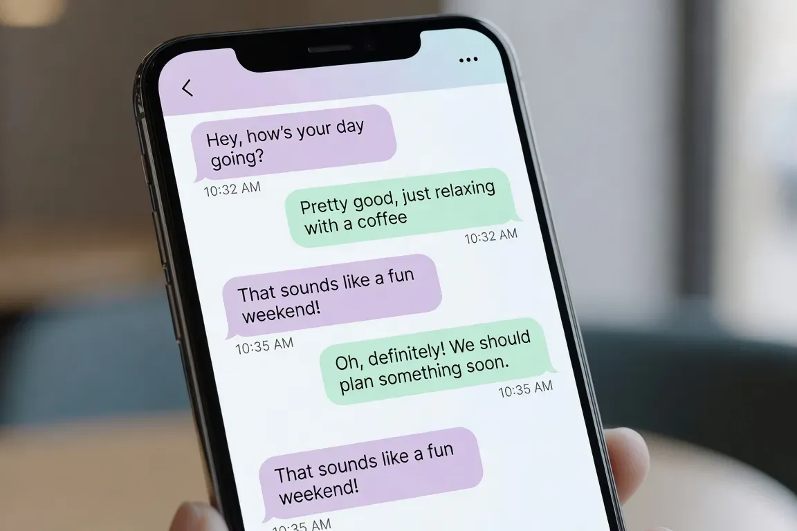 Application de rencontre sur téléphone avec bulles de conversation