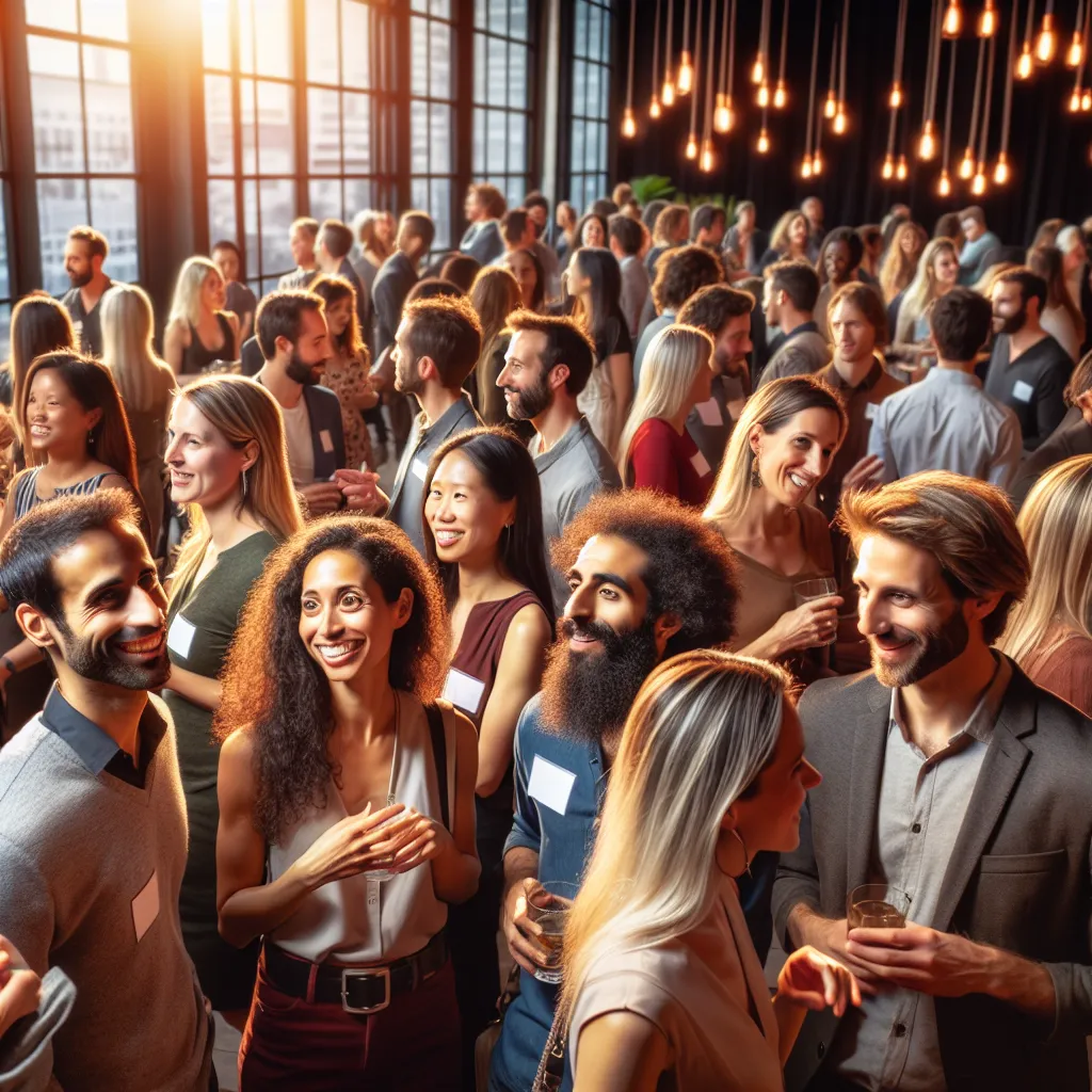 Evenement de reseautage pour celibataires dans un lieu moderne a Montreal