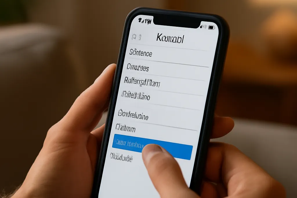 Personne configurant ses préférences de genre sur une application de rencontre depuis son téléphone